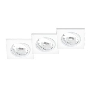 TRIO trojna kvadratna vgradna svetilka Jura 3Set 3xGU10, FI: 68mm BREZ VIRA