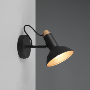 TRIO enojni stenski reflektor retro ROXIE 1XE14 ČRNO/ZLATA