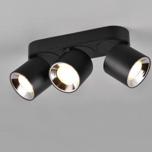 TRIO trojni vgradni ali nadgradnji reflektor GUAYANA 3XGU10 ČRNA