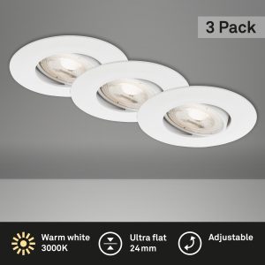 BRILONER trojna okrogla vgradna svetilka KULANA 1, FI:68mm 1x5W, 480lm, 3000K